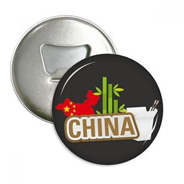 Imagem de China Map Bamboo Brown China Town abridor de garrafas ímã de geladeira emblema multifuncional