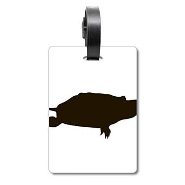Imagem de Etiqueta de bagagem com estampa de animal de tartaruga negra etiqueta de cartão de bagagem etiqueta de pendurar etiqueta, Multicolorido.