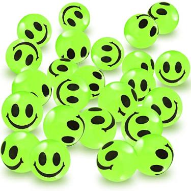 Imagem de ArtCreativity Bolas que balançam com o rosto sorridente que brilham no escuro – Pacote a granel de 36, bolas de salto alto de 2,5 cm para crianças, lembrancinhas de festa brilhantes e enchimentos de bolsas para meninos e meninas