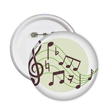 Imagem de Flappg em forma redonda notas musicais alfinetes crachá botão redondo decoração de roupas 5 peças