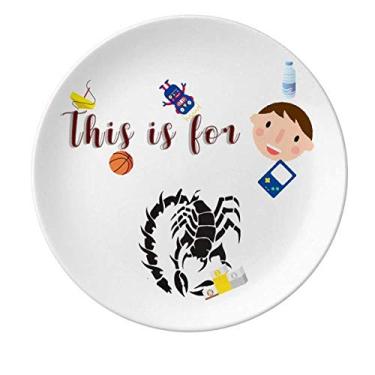 Imagem de Prato de porcelana Scorpion natural para cachos de insetos, prato redondo para meninos