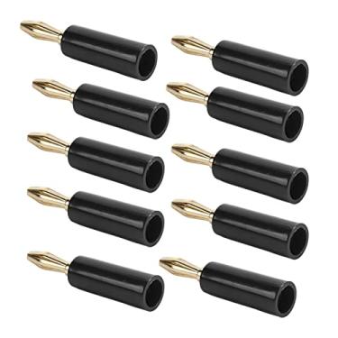 Imagem de Conector de Alto-Falante Reto, Conector de Crimpagem Tipo Banana para Cabo de 12 AWG a 18 AWG 10 Preto