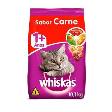Imagem de Ração Whiskas Para Gatos Adultos Sabor Carne - 10,1Kg
