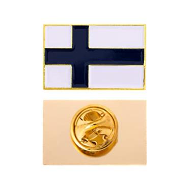 Imagem de Desert Cactus Chapéu de lembrança de metal esmaltado com bandeira do país da Finlândia, masculino e feminino, patriótico (pino retangular)