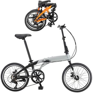 Imagem de Bicicletas dobráveis para adultos bicicleta dobrável leve portátil bicicleta dobrável para mulheres bicicleta da cidade para trabalho escola bicicleta de praia adulto, cinza, 50 cm