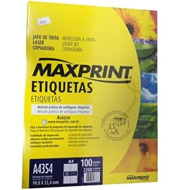 Imagem de Etiqueta Para Impressora A Laser Com 100 Folhas 25,4X99Mm 493655 - Maxprint