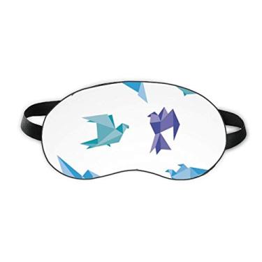 Imagem de Capa para sombra noturna macia com estampa de pombo abstrata de origami colorido