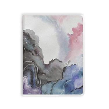 Imagem de Caderno de sombreamento abstrato de tinta aquarela capa de goma Diário capa macia
