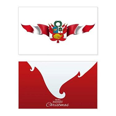 Imagem de Bandeira do Peru com emblema nacional, feriado, feriado, cartão de felicitações, mensagem de Natal