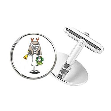 Imagem de DIYthinker Abotoaduras Antlers Bastet Guirlanda de sino com botão redondo