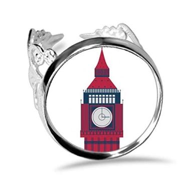 Imagem de DIYthinker Torre Big Ben Anel de noivado com a bandeira do Reino Unido