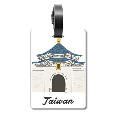 Imagem de Taiwan Travel Chiang Kai-shek Memorial Hall Mala Etiqueta de Bagagem Etiqueta para Cartão de Bagagem