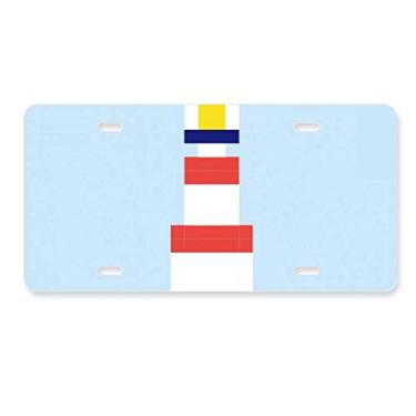 Imagem de DIYthinker Etiqueta de aço inoxidável para decoração de placa de carro em formato de vela de verão