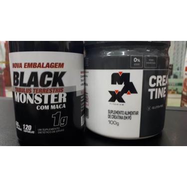 Imagem de Kit Black Monster  120Cps + Creatina Monohidratada Em Pó Sem Glúten 10