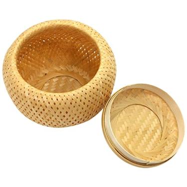 Imagem de RUNROTOO Caixa de bambu com tampa de bambu para lanche