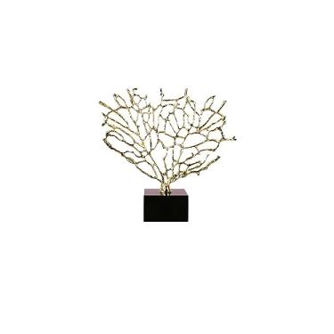 Imagem de Peça Decorativa de Metal e Cristal Dourado 30cm RAT0003 BTC