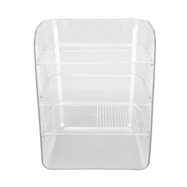 Imagem de DAUERHAFT Organizador de bancada, prateleira de cosméticos, divisória removível de grande capacidade, compacta para lavanderia (transparente)