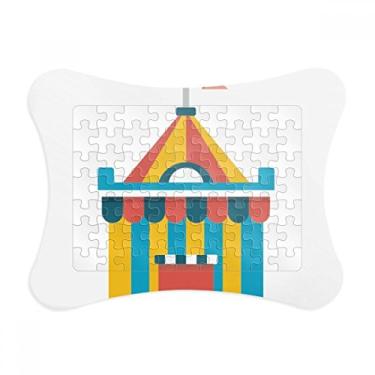 Imagem de Moldura de quebra-cabeça com ilustração de barraca de parque, decoração de quadros, ornamento de jogos