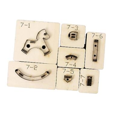 Imagem de Vaveren Molde de corte em forma de cavalo Cavalo de balanço Molde de corte e vinco de madeira durável reutilizável Faça você mesmo Molde de cortador de couro, 7 cm x 6,5 cm