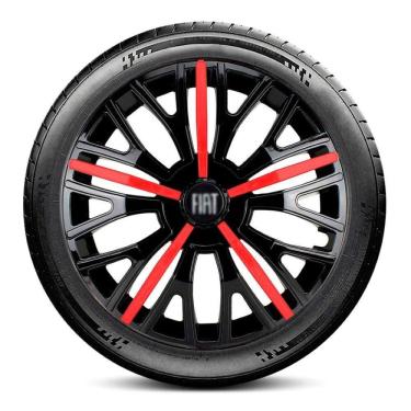 Imagem de Calota 4510 Fiat Aro 14 Preta Vermelha Triton Escolha carro