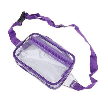 Imagem de Saco Claro do Estilingue, Pacote Transparente Impermeável da Cintura da Caixa do Pvc da Correia Ajustável da Grande Capacidade para Viagens Esportivas (PURPLE)