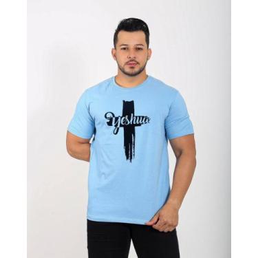 Imagem de Camiseta Masculina Cruz Yeshua - Azul Bebe - Mixtshirt