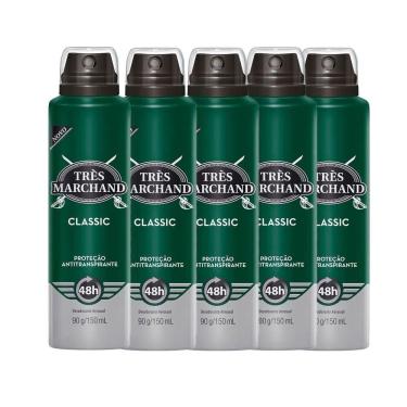 Imagem de Kit Desodorante Aerosol Très Marchand Classic 150ml - 5 Unidades