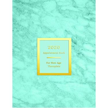 Imagem de 2020 Appointment Book For New Age Therapists: Client schedule booking log for new age psychotherapy record keeping and scheduling - 15 minute ... spreads - Professional aqua blue teal marble