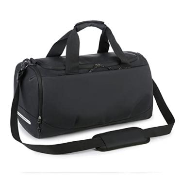 Imagem de Bolsa de viagem grande para homens e Wowen Weekend Sports Gym Bag, Preto, Mala de mão transversal unissex