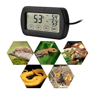 Imagem de Termômetro higrômetro HEEPDD medidor de monitor, Incubador Automático de Ovo de Alarme Máximo de Temperatura Mín. Visor LCD Display Digital Reptile Amphibian Tanque Termômetro Higrômetro com Sondas Remotas