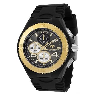 Imagem de Technomarine Relógio masculino de quartzo de aço inoxidável Cruise com pulseira de silicone, preto, 29 (modelo: TM-115149), Cinza escuro, Cronógrafo, relógio de quartzo