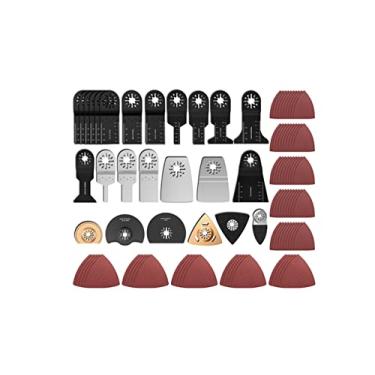 Imagem de QENWKXZ 100 peças de lâminas de serra oscilantes de aço de alto carbono multiferramentas lâminas de serra oscilantes de liberação rápida, kit de lâminas giratórias de corte rápido para madeira,