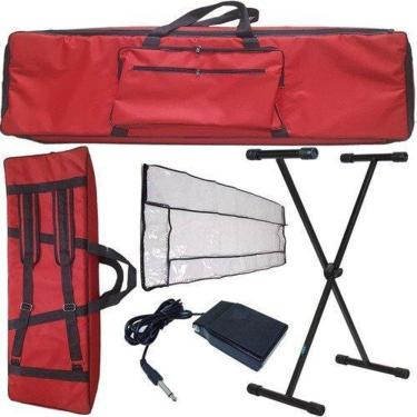 Imagem de Kit Capa Teclado Roland Xps10 Cobertura + Suporte + Pedal