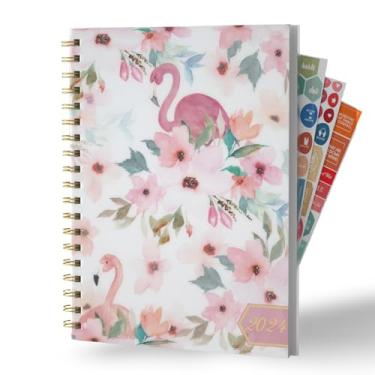 Imagem de Ymumuda Planner 2024, planejador de 12 meses de janeiro de 2024 a dezembro de 2024, 17,78 x 25,4 cm, planejador mensal semanal 2024 com capa impermeável, blocos grandes para escrita, floral 13
