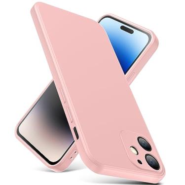Imagem de YSLBWLE Capa para iPhone 12 Mini, capa fina de silicone líquido, à prova de choque, capa fina para iPhone 12 Mini, capa protetora de câmera de corpo inteiro - rosa 2-IP12mini-12