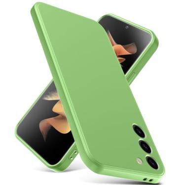 Imagem de YSLBWLE Capa para Samsung Galaxy S23, capa fina de silicone líquido, à prova de choque, capa de telefone fina para Samsung Galaxy S23, capa protetora de câmera de corpo inteiro - verde menta 2-sam