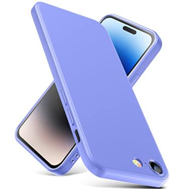 Imagem de YSLBWLE Capa para iPhone SE 2022/iPhone SE 2020/iPhone 8/iPhone 7, capa fina de silicone líquido, à prova de choque, capa fina para iPhone SE 2022, capa roxa 2-IP8g-08
