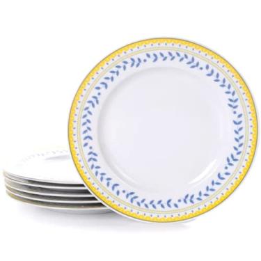 Imagem de Conjunto de pratos redondos de cerâmica de oliva para salada de videira de 2,5 m para 6 - Porcelana durável de alta qualidade, louças e micro-ondas, adequado para casa, ar livre, piquenique, festa