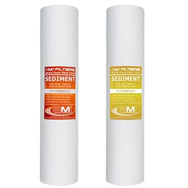 Imagem de Applied Membranes Inc. Sistema de filtro de água de 2 estágios para toda a casa, filtros de 1 mícron e 5 mícrons de 4,5 polegadas por 50 cm