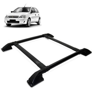 Imagem de Rack de Teto Bagageiro Corsa Hatch 2003 a 2013 Tubolar Preto