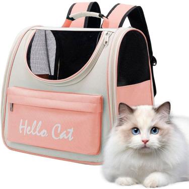 Imagem de Mochila Bolsa Transporte Cachorro Gato Animais Pet Bolsa Ventilado Ar Vista Panoramica Viagem Passeio