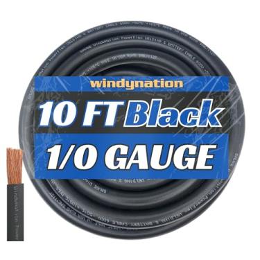 Imagem de WNI 1/0 Calibre 3 metros Preto 1/0 AWG Ultra Flexível Solda Bateria Cabo de Cobre - Feito nos EUA - Carro, Inversor, RV, Solar