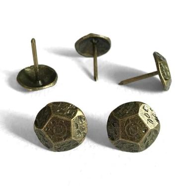 Imagem de 200 peças, um lote, 16 mm, banhado a latão, tartaruga nas costas, estampa de casa ou jardim, decoração de tacha, hobbnail, tapeçaria