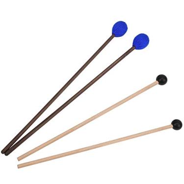 Imagem de Marimba Percussão, 4 Peças de Madeira de Bordo Preto e Azul Marimba Percussão Marimba Com Fio e Cabeça de Borracha para Percussão Marimba Jogar