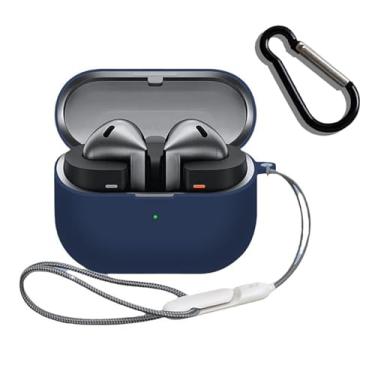 Imagem de Capa compatível com Samsung Galaxy Buds 3 e Galaxy Buds 3 Pro 2024, capa protetora de silicone macio premium com desenhos animados fofos para Galaxy Buds 3 com chaveiro para homens e mulheres (azul1)