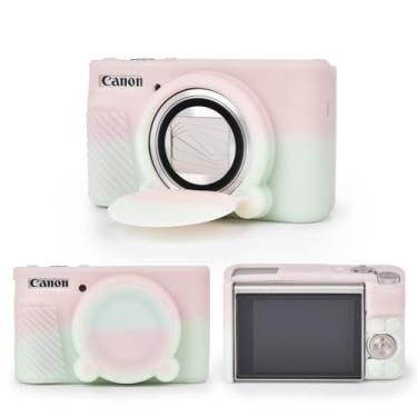 Imagem de MUZIRI KINOKOO Capa de silicone compatível com câmera digital Canon Powershot SX740/SX730 HS - Capa protetora de borracha macia com capa de lente removível - antiderrapante e antiarranhões - verde