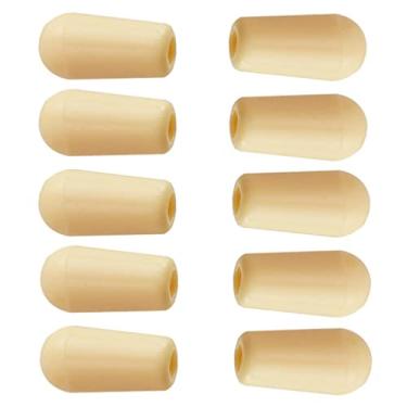 Imagem de Dovewill Pacote com 10 botões de interruptor bege com ponta de 4 mm para peças de reposição de guitarra Les Paul/Epiphone