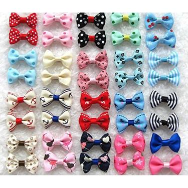 Imagem de (One Size, Random-5pcs) - Dogs Kingdom Variety Patterns Pet Dog Cat Head Flower Hairpin Pet Bow Hairpin