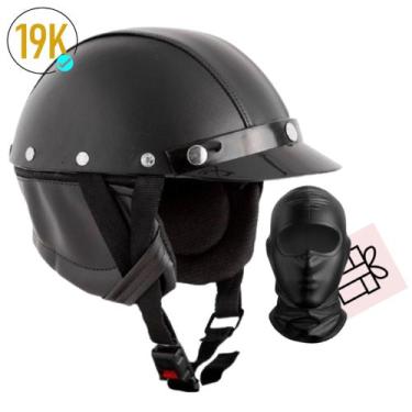 Imagem de Capacete Coquinho Retrô Vintage Harley Século XX Custom Ajustável Pret