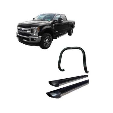 Imagem de Kit Quebra Mato S/Barra Estribo Personalizado Preto F250 - HOZZ